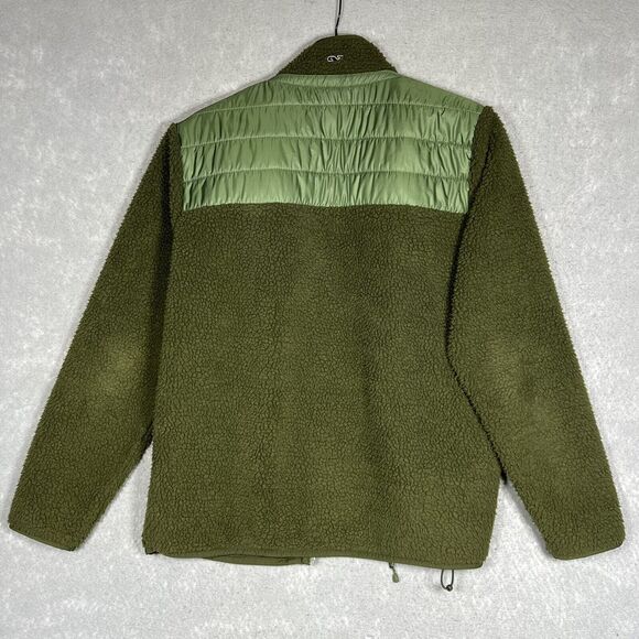 Vineyard Vines Sherpa Jacket Men’s Medium Green Full ZIP Lined - Picture 7 of 11